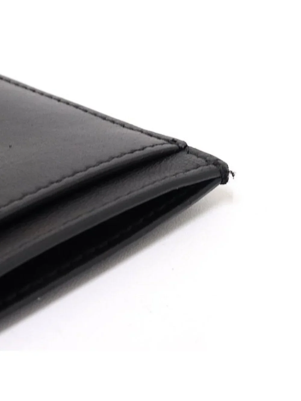 Celine Card Holder Cuill Triomphe Case Business Shiny Calfskin Black